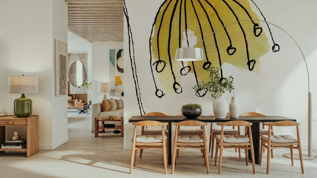 Line Flower III Mural Wallpaper - room preview 06