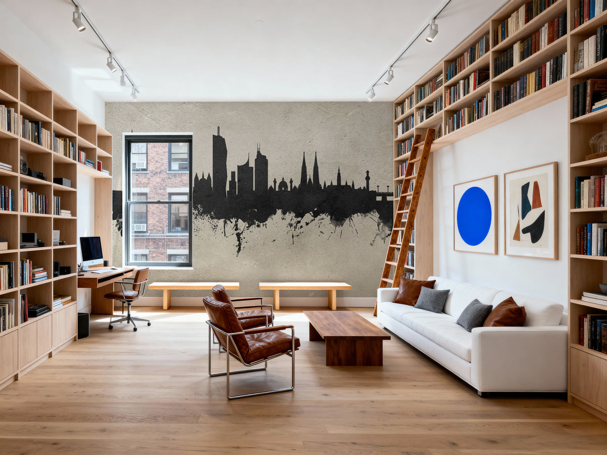 Vienna Austria Skyline Concrete Mural Wallpaper - room preview 06