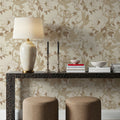 Peony Toile, Beige Mural Wallpaper - room preview 06
