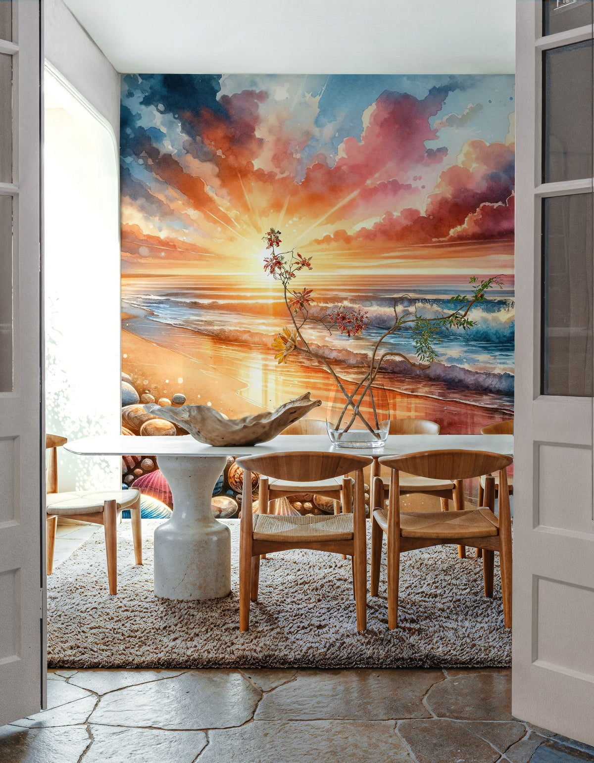 Ocean Twilight Mural Wallpaper - room preview 06