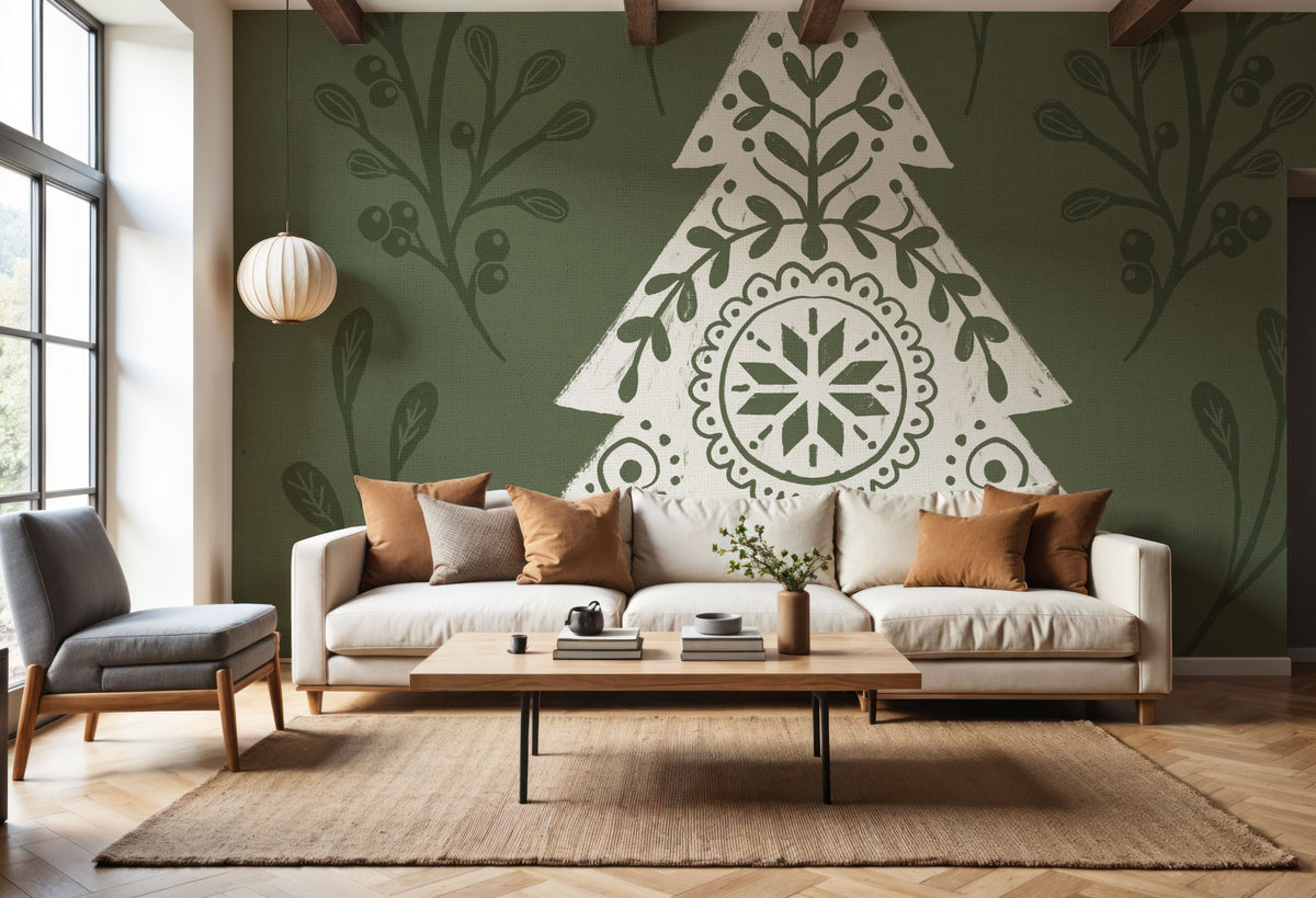 Holiday Form VI Mural Wallpaper - room preview 06