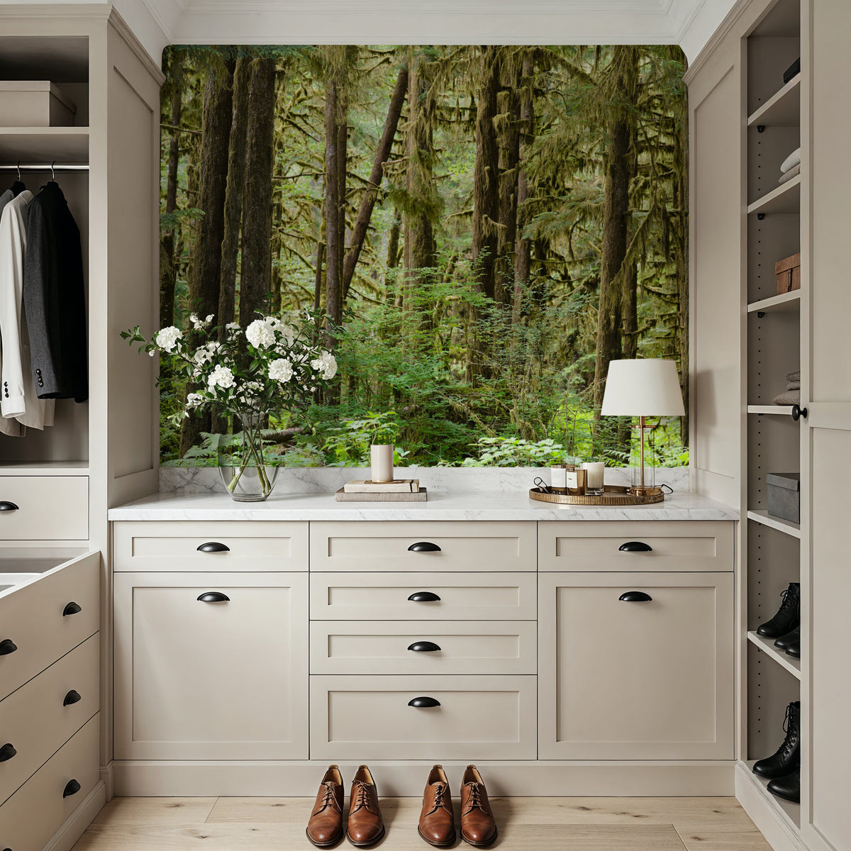 Bright Quinault Rainforest Mural Wallpaper - room preview 06