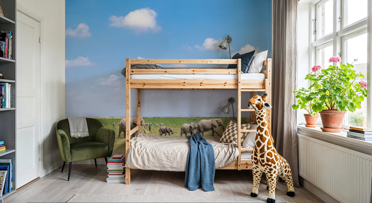 Elephant Walk Mural Wallpaper - room preview 06