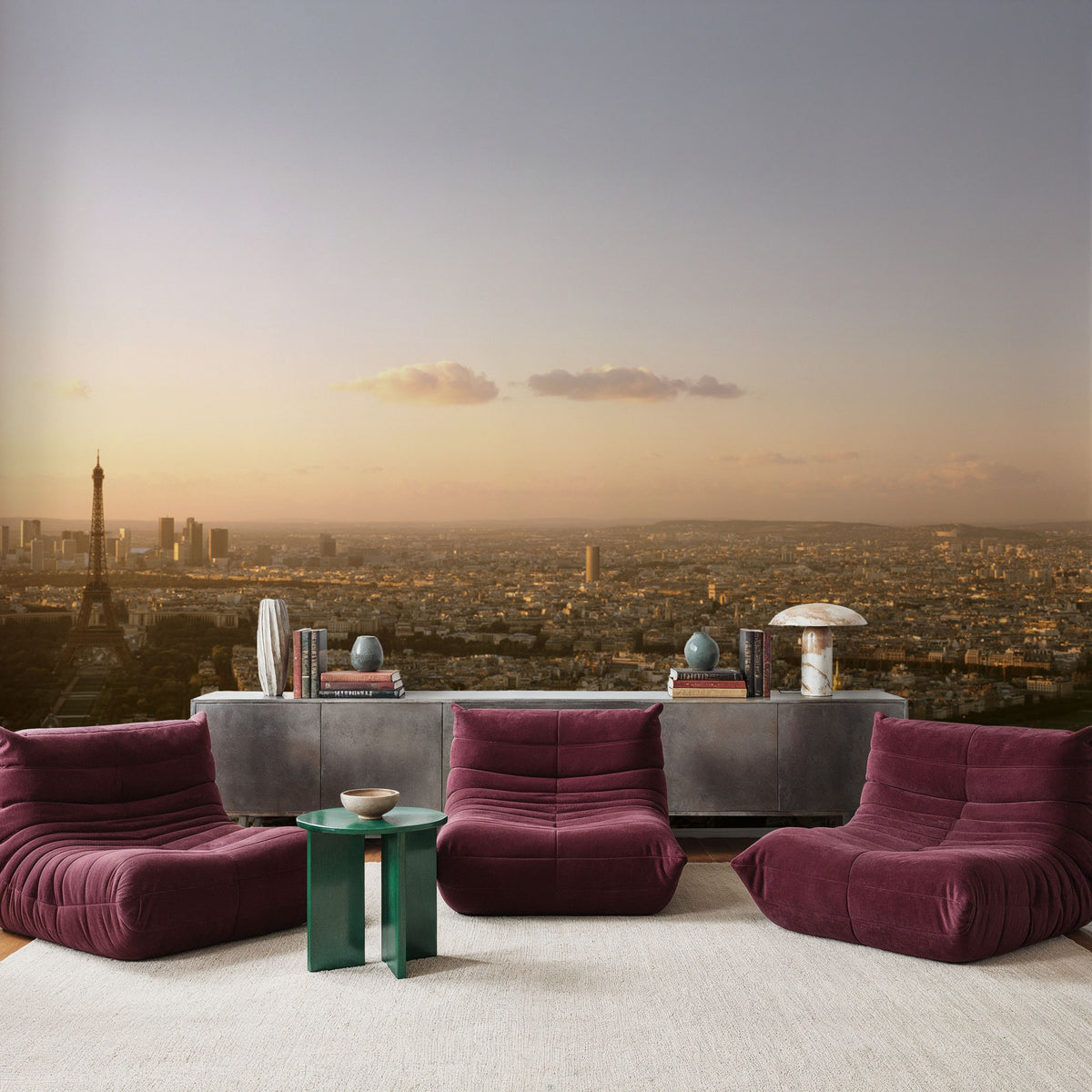 Golden Tower Cityscape Mural Wallpaper - room preview 06