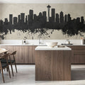 Seattle Skyline Concrete Mural Wallpaper - room preview 06
