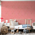Bohemian Leaves Pink Mural Wallpaper - room preview 06