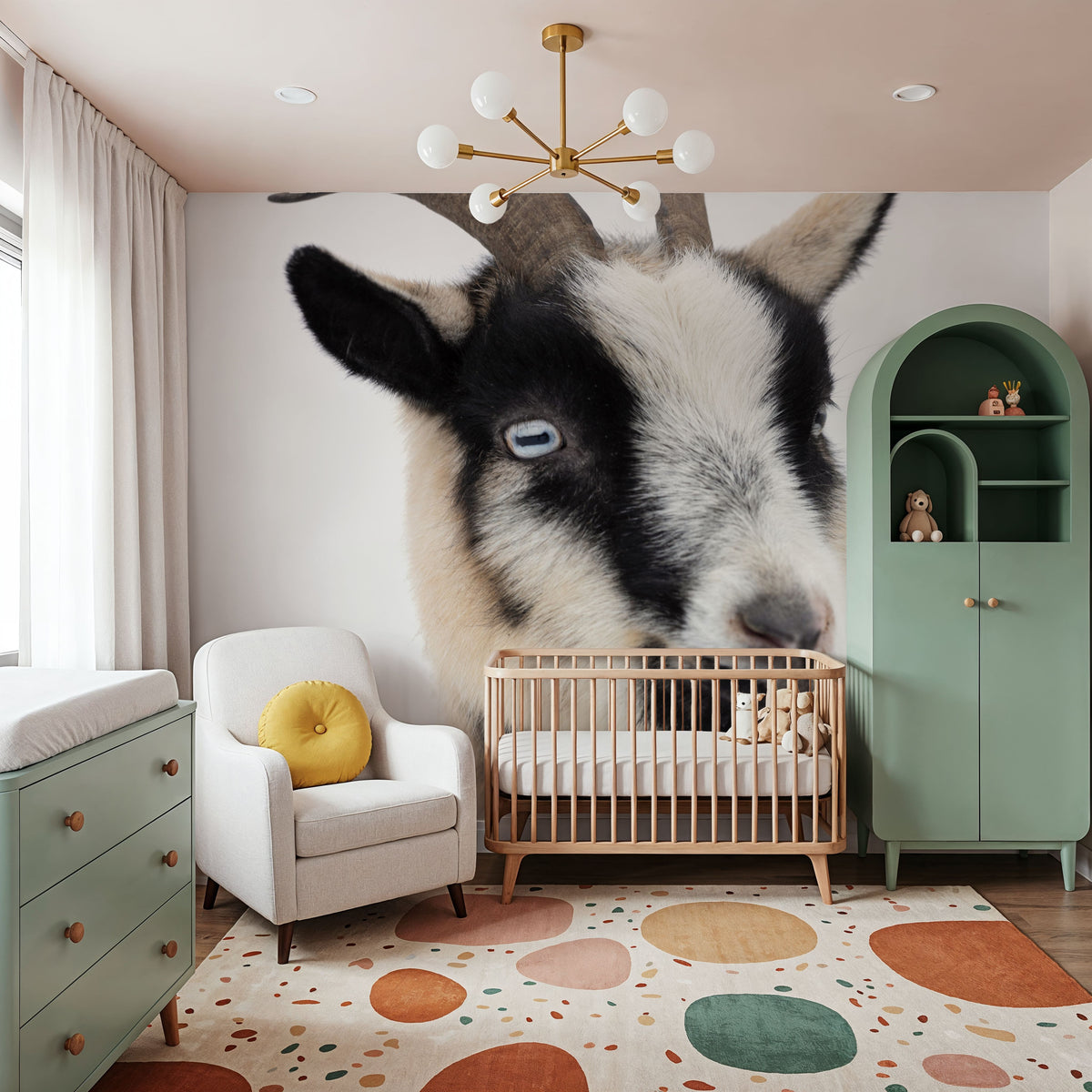 Pippa the Goat I Mural Wallpaper - room preview 06