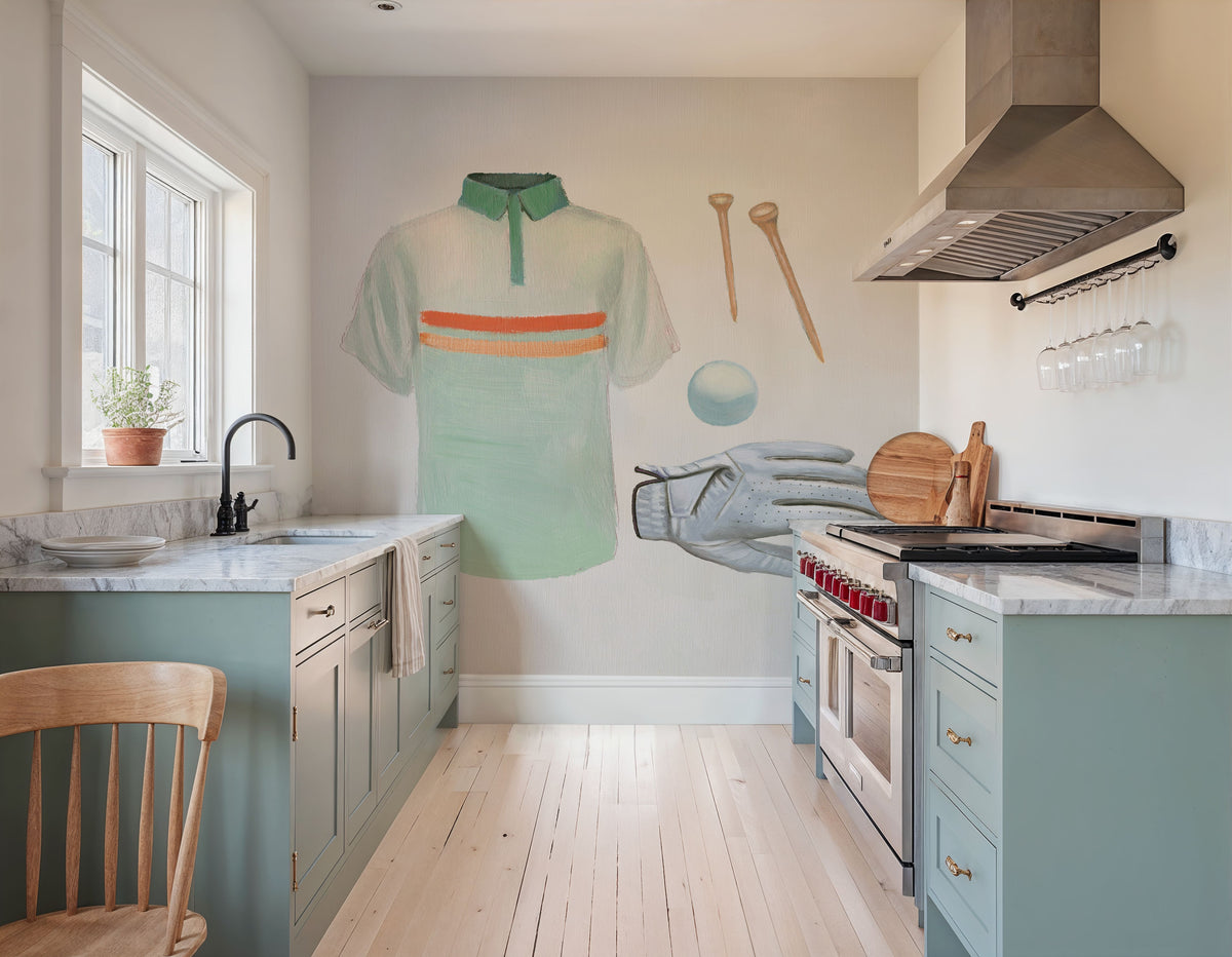 The Fairway IV Mural Wallpaper - Light Tone - room preview 06