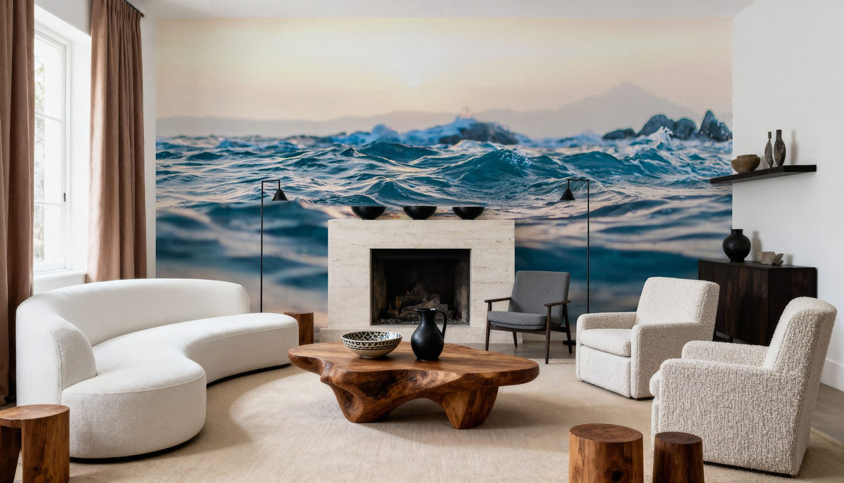 Ocean Waves Mural Wallpaper - room preview 06