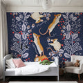 Holiday Mice, Blue Mural Wallpaper - room preview 06