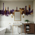 Erlangen Germany Skyline Purple & Gold Mural Wallpaper - room preview 06