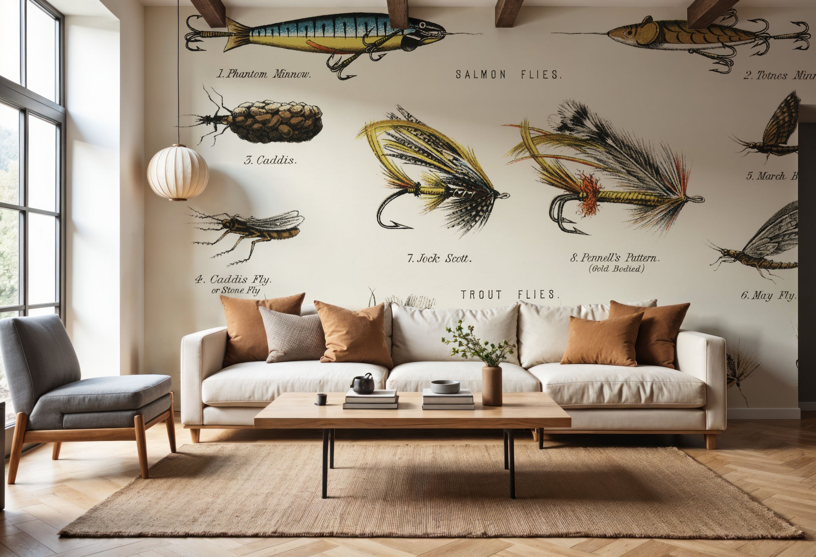 Angling Baits For Fresh Water Fishes Mural Wallpaper