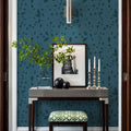 Time to Share Florals Blue Mural Wallpaper - room preview 06