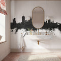 Quebec Canada Skyline Black & White Mural Wallpaper - room preview 06