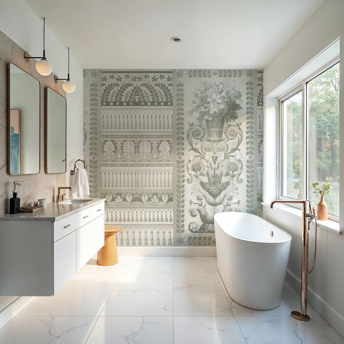 Flower Mountain, Sage Mural Wallpaper - room preview 06