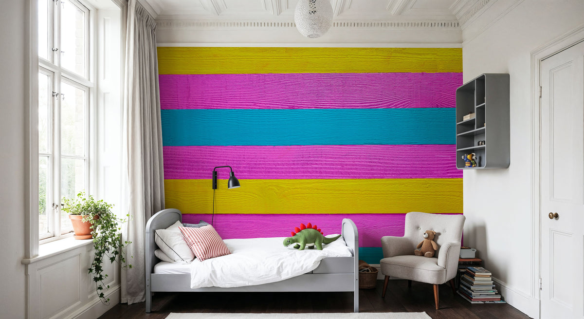 Colorful Mexican Wood Mural Wallpaper - room preview 06