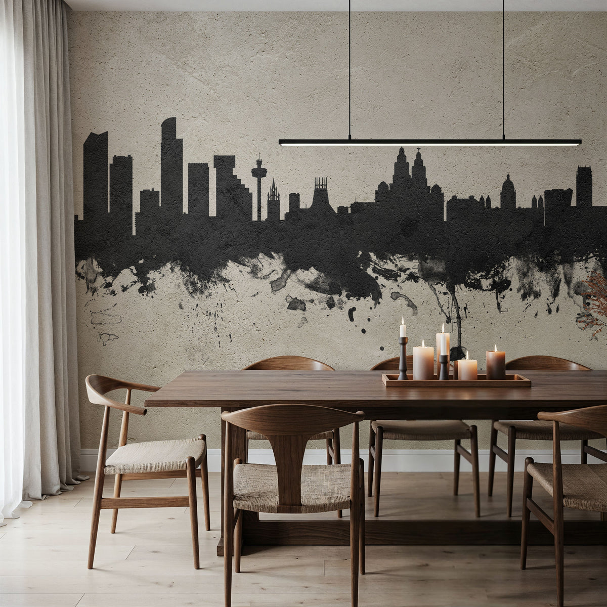 Liverpool England Skyline Concrete Mural Wallpaper - room preview 06
