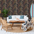 Overleaf Woodland Pattern, Cocoa Mural Wallpaper - room preview 06