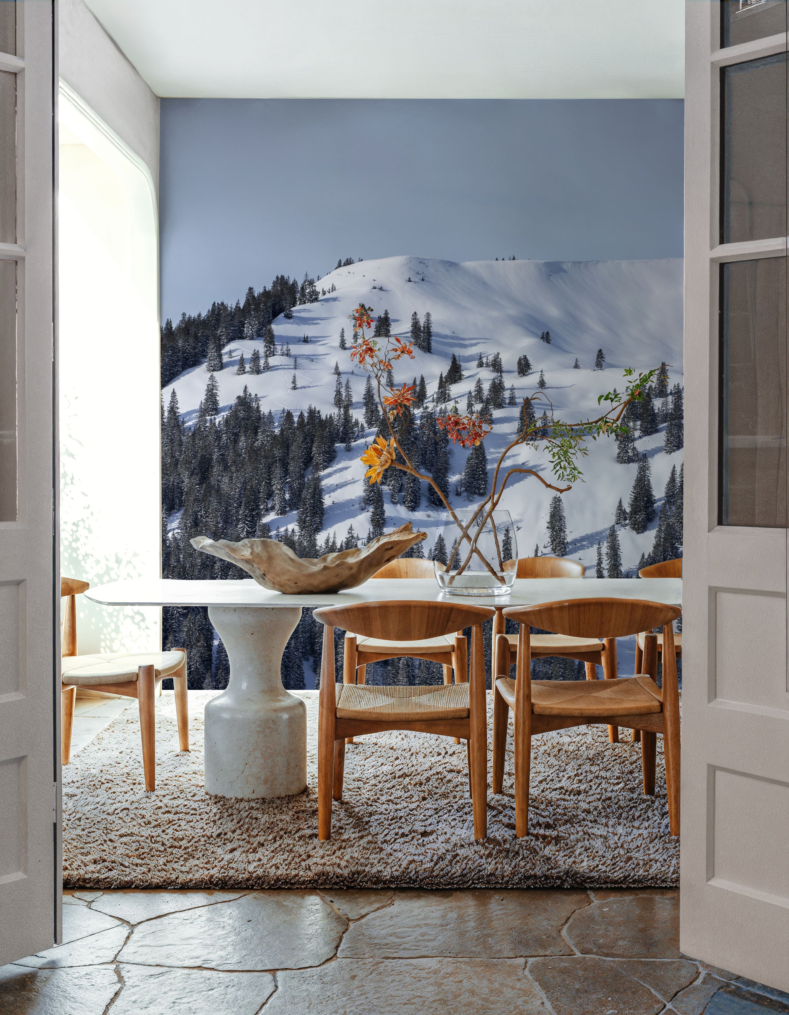 Alp Trees Mural Wallpaper