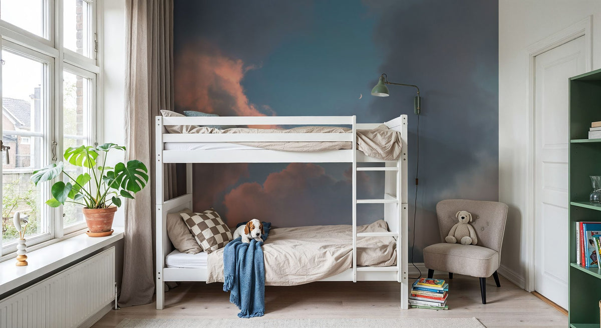 Blue Sky Moonrise Mural Wallpaper - room preview 06