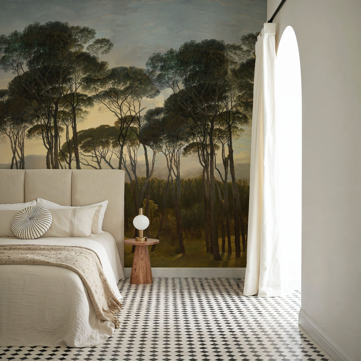 Mediterranean Pine Landscape, Original Mural Wallpaper - room preview 06