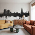 Zagreb Croatia Skyline Black & White Mural Wallpaper - room preview 06