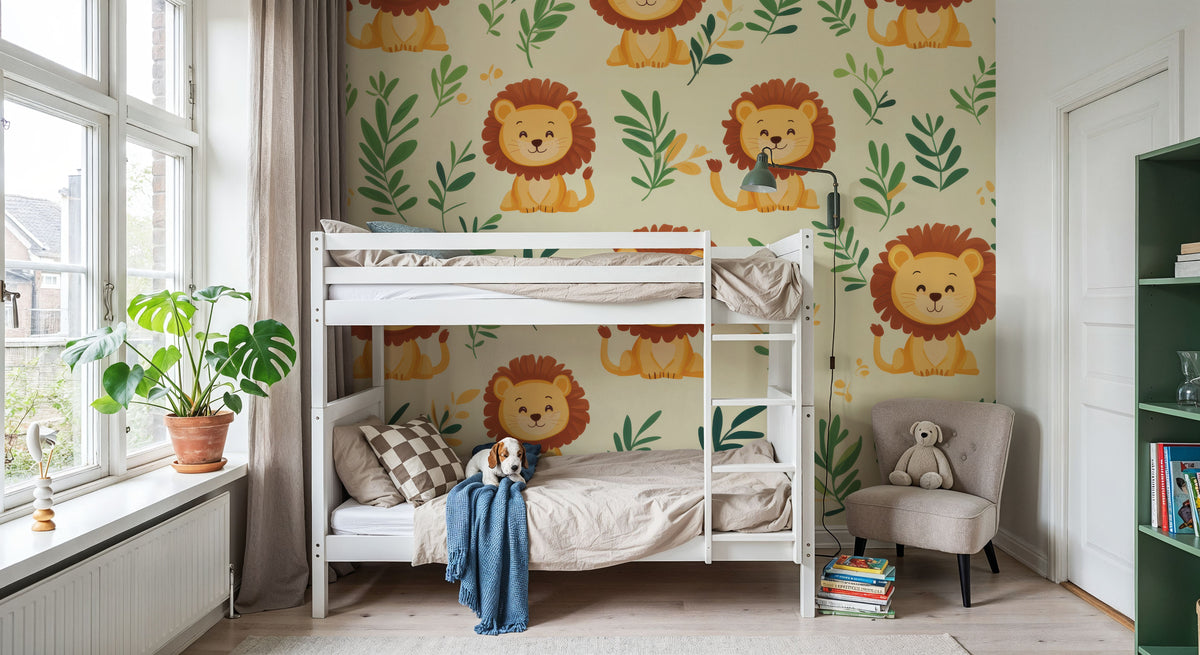 Lion Room Mural Wallpaper - room preview 06