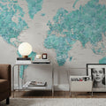 World Map Cities - Harriet Mural Wallpaper - room preview 06