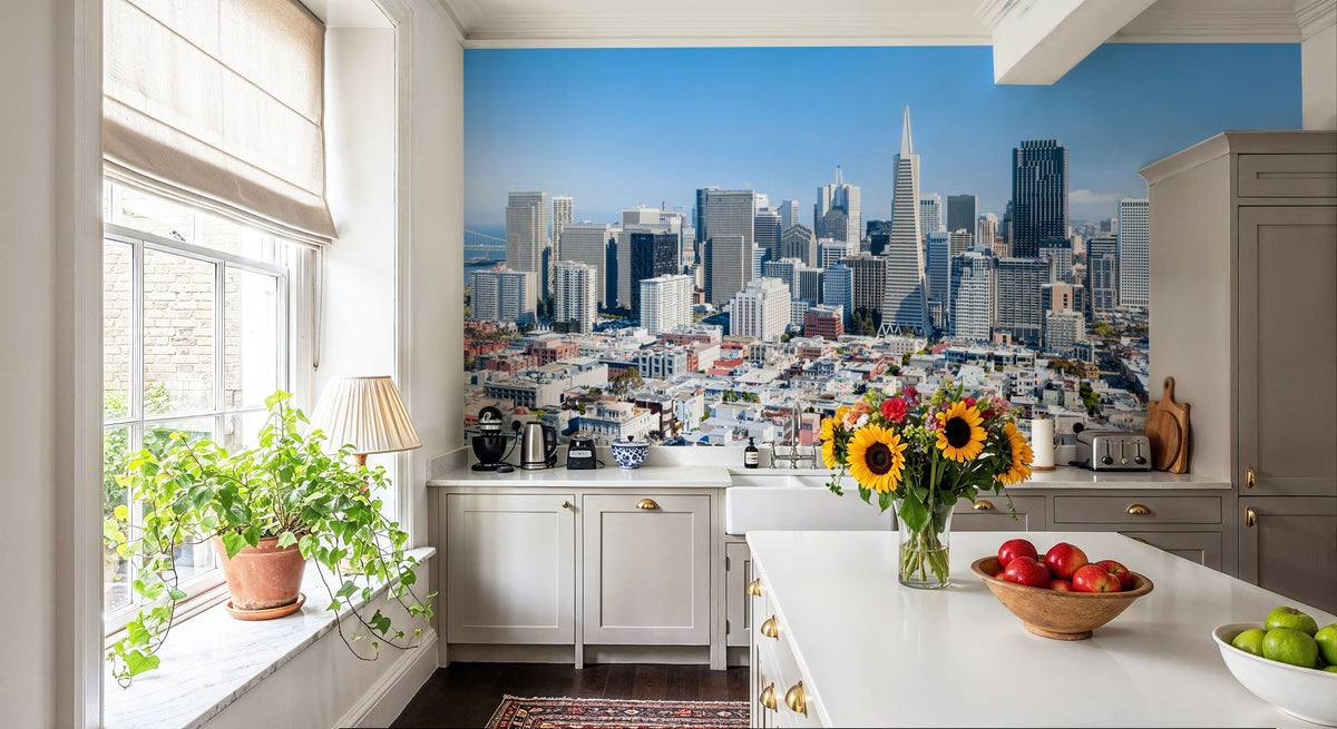 San Francisco Skyline Mural Wallpaper - room preview 06