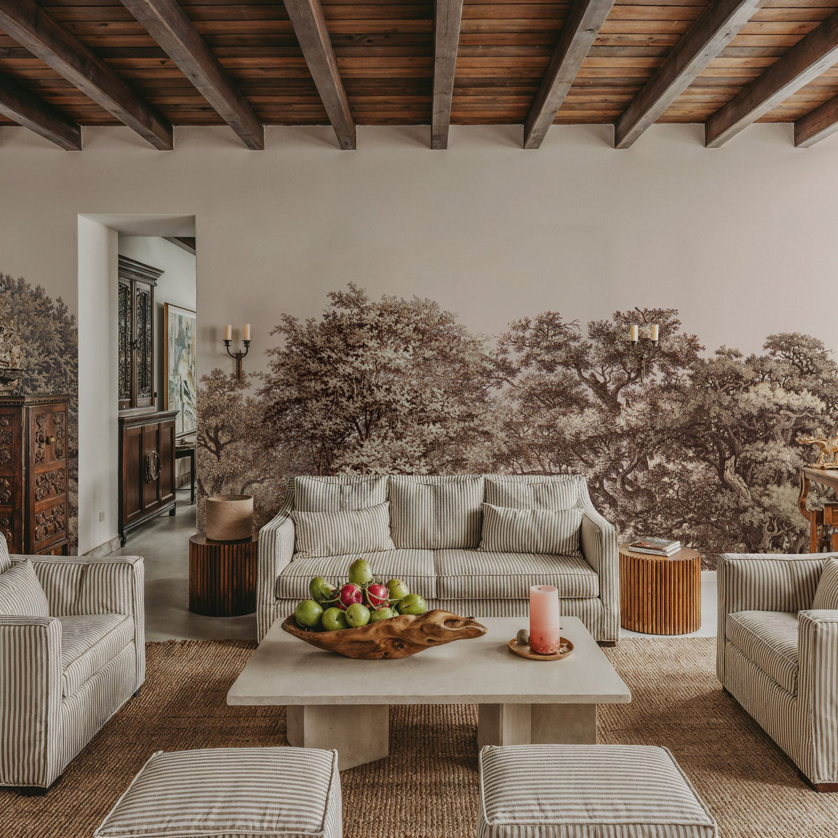 Over the Treetops, Sepia Mural Wallpaper - room preview 06