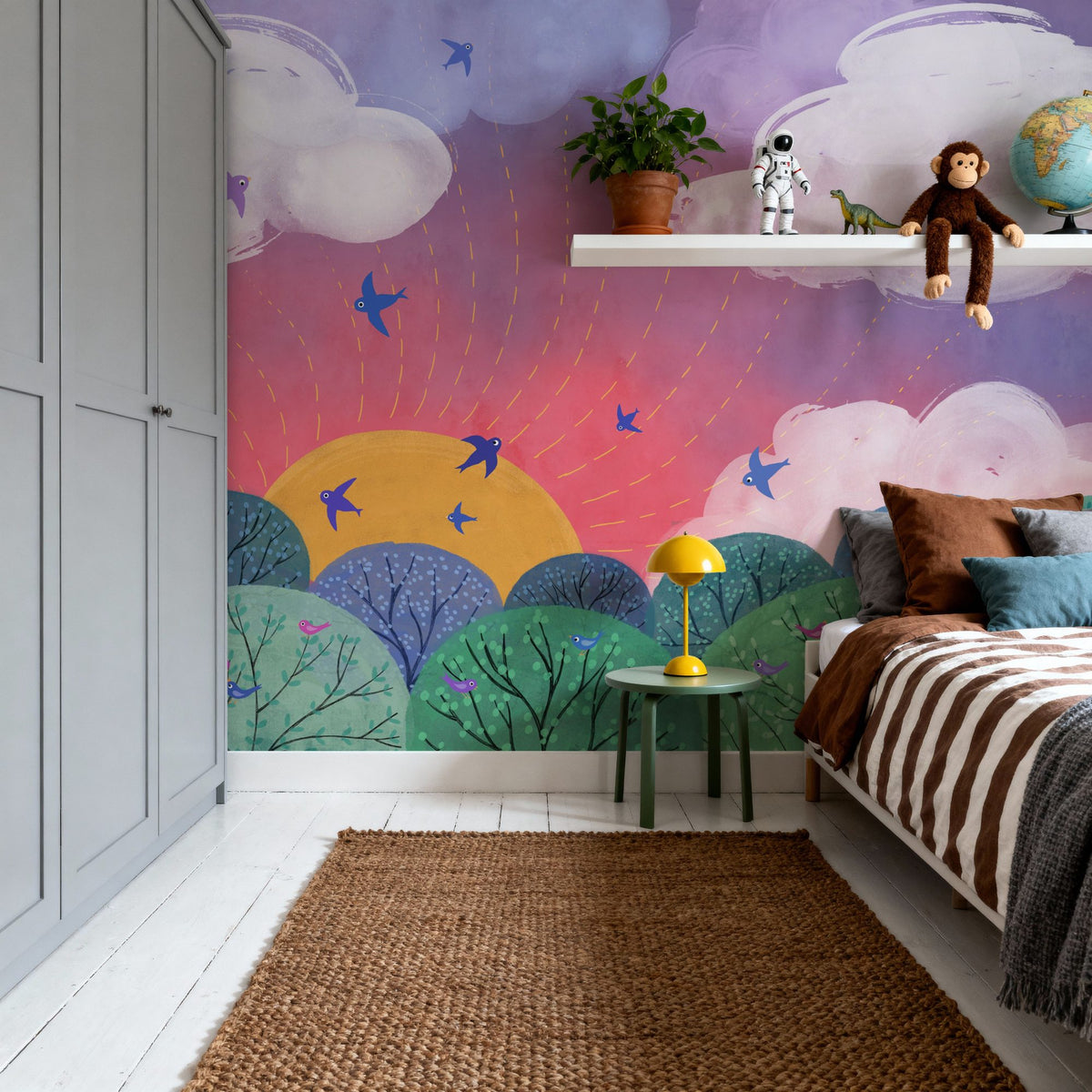Sunset Landscape Mural Wallpaper - room preview 06