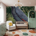 Jungle Parrot II Blue Mural Wallpaper - room preview 06