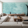 Riverbank Oak Landscape, Seafoam Mural Wallpaper - room preview 06