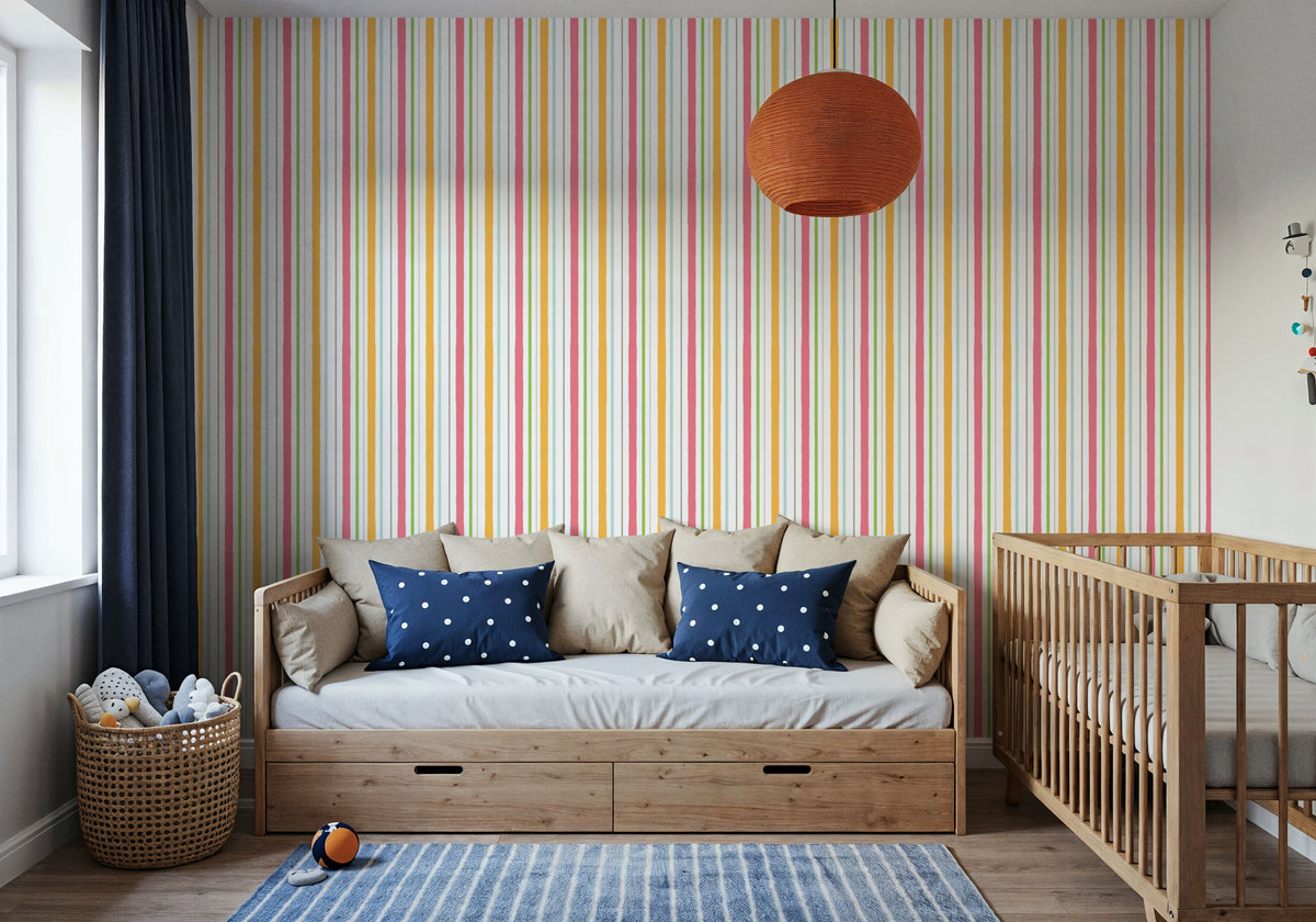 Kala Lines Red Mural Wallpaper - room preview 06