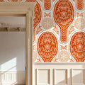 Floral Rackets, Red Mural Wallpaper - room preview 06