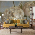 Peony on Blue Mural Wallpaper - room preview 06