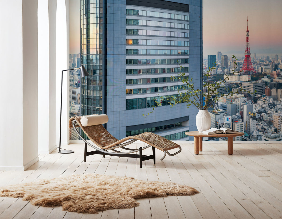 Shimbashi Skyscrapers Mural Wallpaper - room preview 06