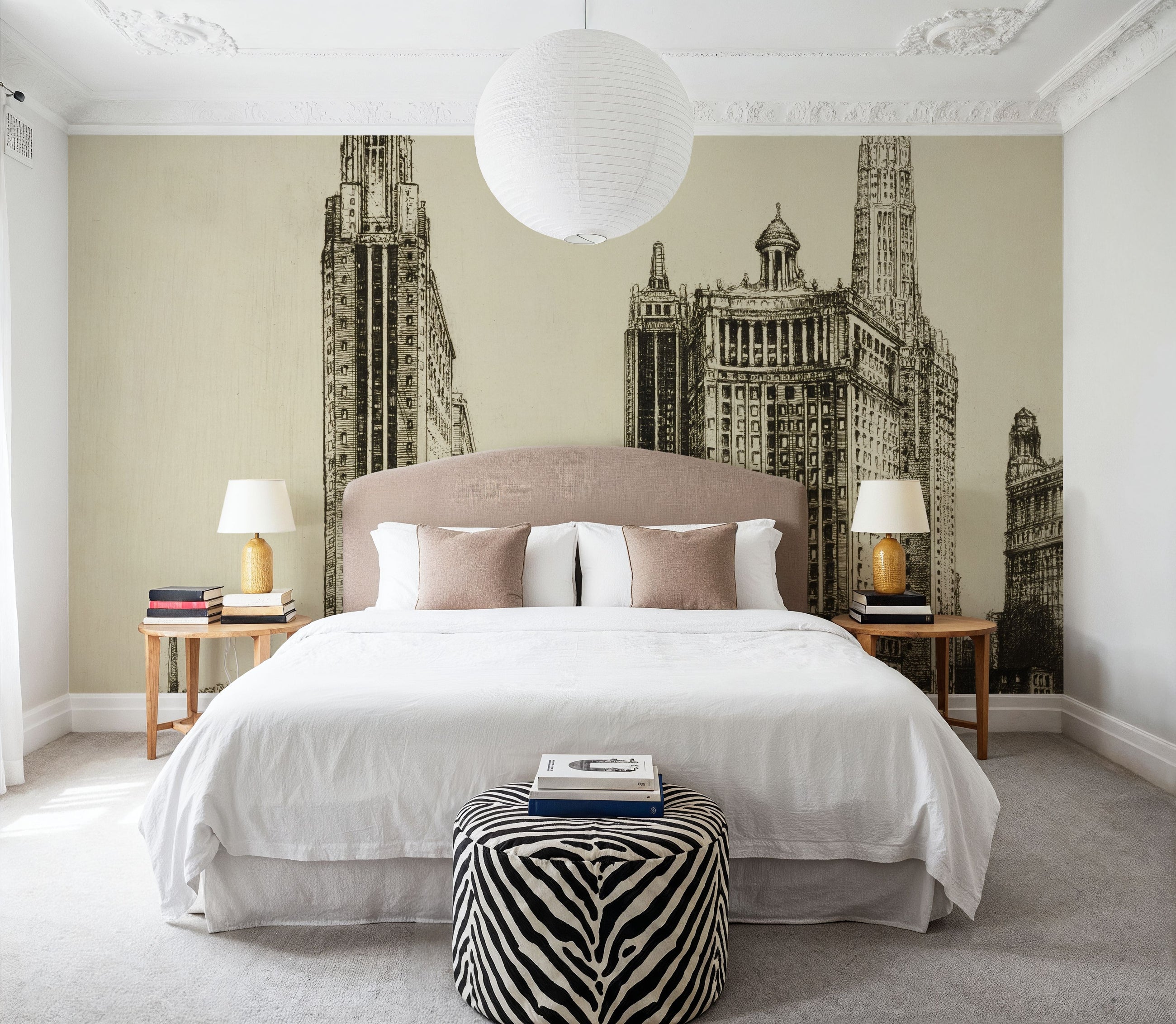 Chicago, the Gateway Illustration Mural Wallpaper