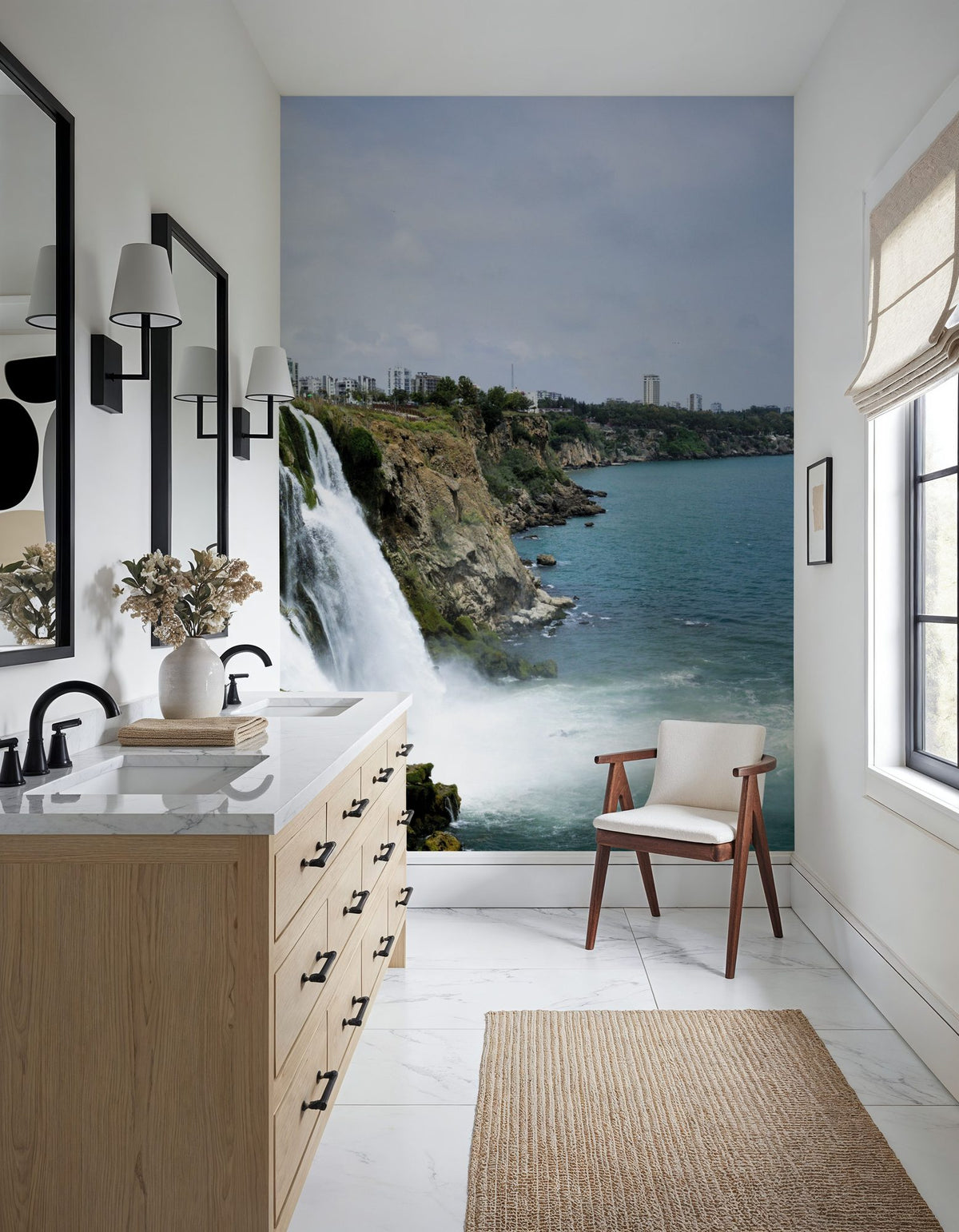 Coastal Cascade Mural Wallpaper - room preview 06