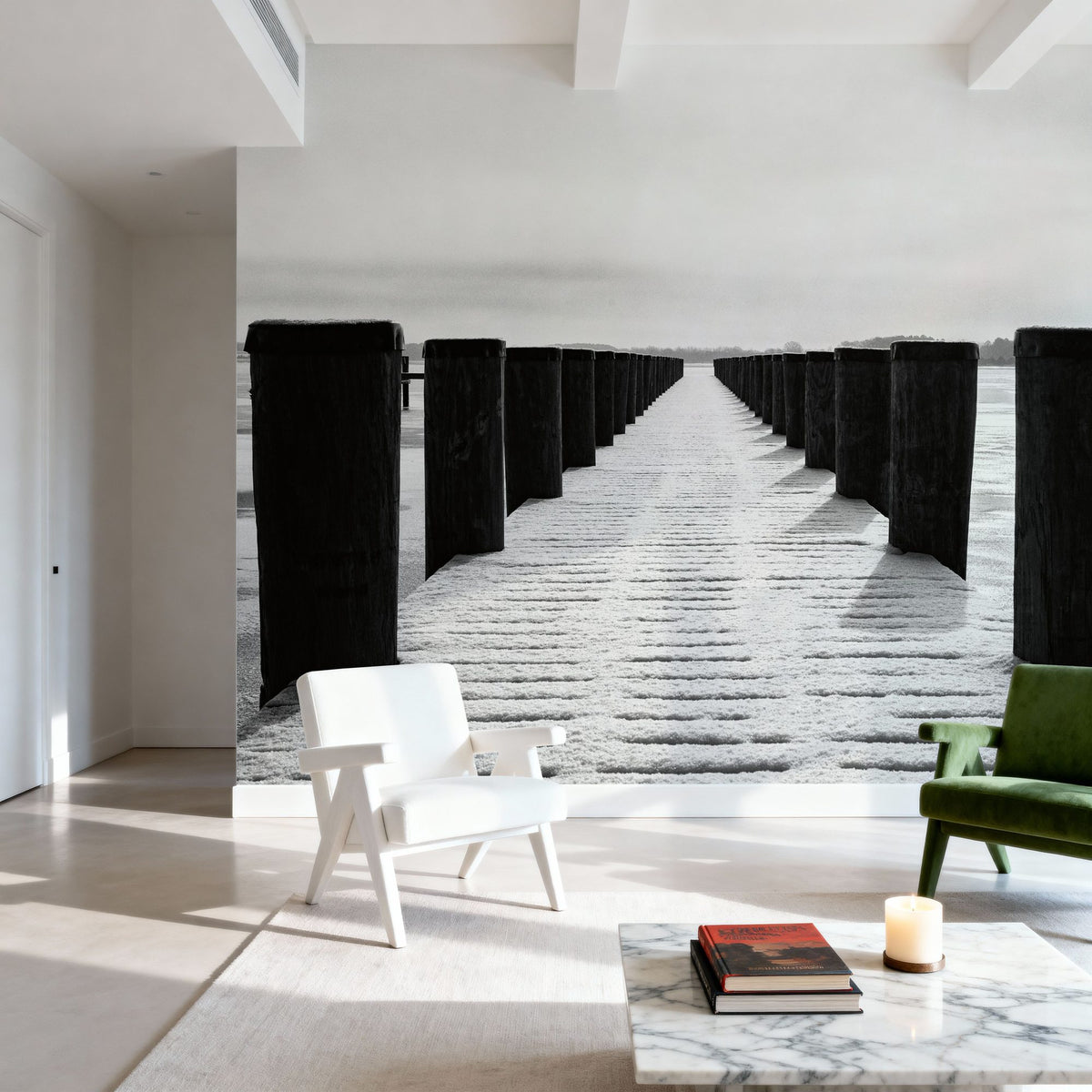 Winter Dock Mural Wallpaper - room preview 06