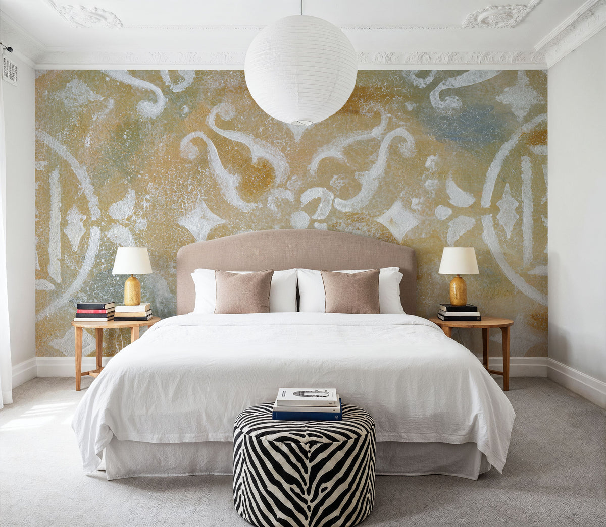 Gold Tapestry Mural Wallpaper - room preview 06