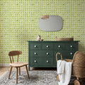 Mixed Green Circles Inverse Mural Wallpaper - room preview 06