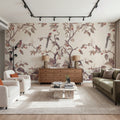 Bird Harmony, Amber Mural Wallpaper - room preview 06