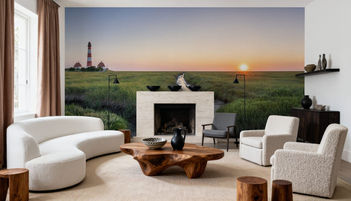 Westerheversand Sunset Panorama Mural Wallpaper - room preview 06