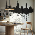 Stockholm Skyline Black & White Mural Wallpaper - room preview 06