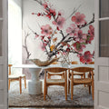 Ink Cherry Blossoms Branches Mural Wallpaper - room preview 06