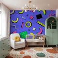 Memphis Shapes Mural Wallpaper - room preview 06