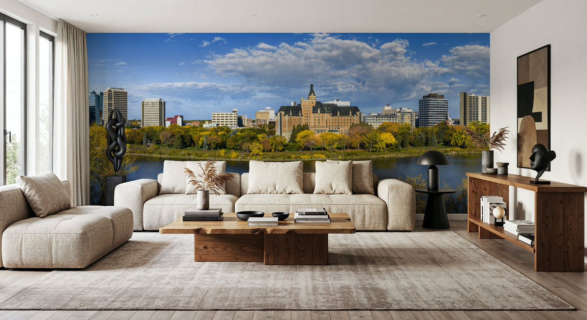 Saskatoon Skyline Mural Wallpaper - room preview 06
