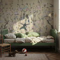 Bird Garden Light Yellow Mural Wallpaper - room preview 06