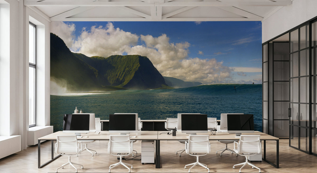 Coastal Surfer's Haven Mural Wallpaper - room preview 06